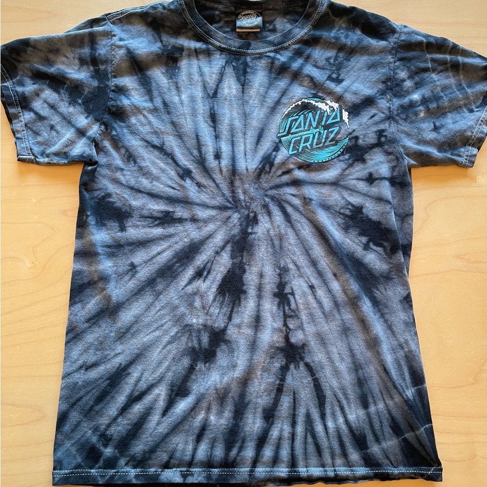 Santa Cruz Black and Gray Tie-Dye Tee